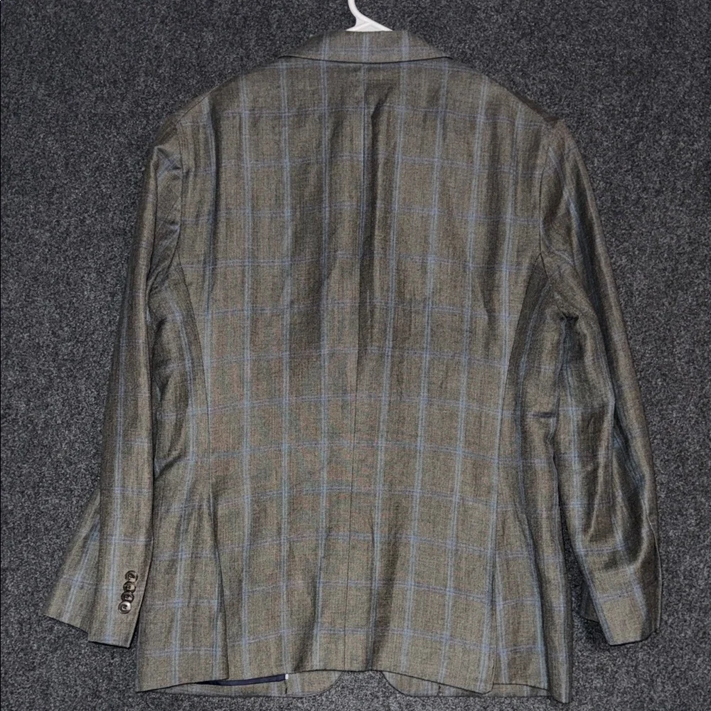 Jos. A. Bank Brown/Blue Plaid Linen/Wool  Blazer 41R